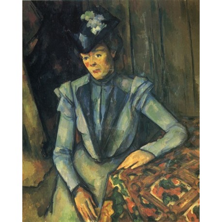 458x458 Woman In Blue, 1899 By Paul Cezanne Art Gallery Oil Painting - Woman In Blue Painting
