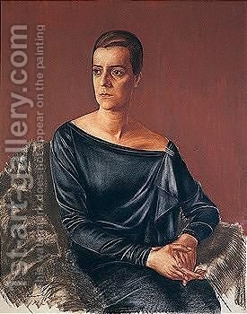 275x350 Woman In Blue Dress Alexander Evgenievich Yakovlev Reproduction - Woman In Blue Painting
