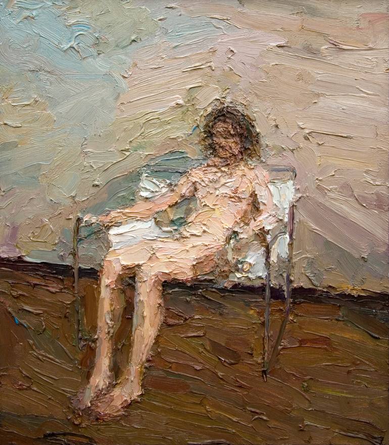 770x882 Saatchi Art Woman In Breuer Chair Painting By Carlos San Millan - Woman In Chair Painting
