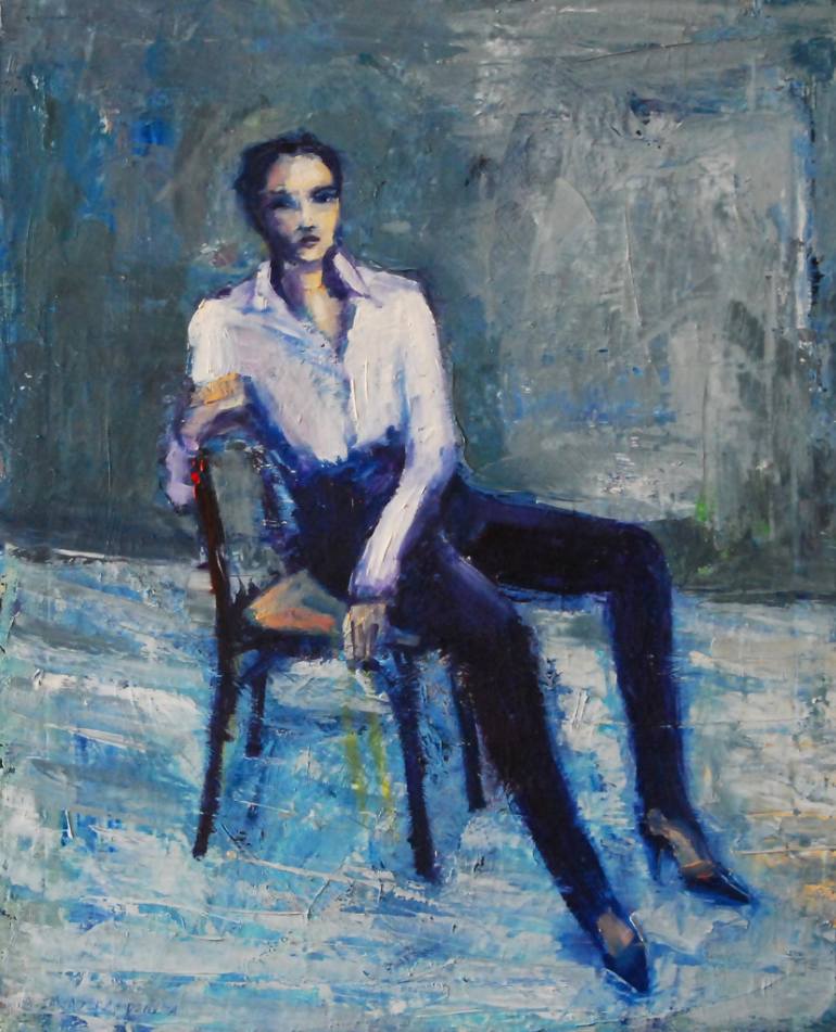 770x951 Saatchi Art Woman On A Chair Ii Painting By Anna Zawadzka Dziuda - Woman In Chair Painting