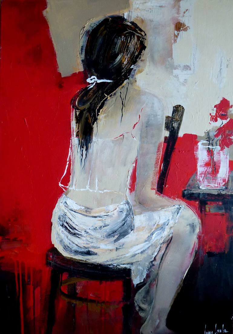 770x1102 Saatchi Art Woman On The Chair Painting By Irina Laube - Woman In Chair Painting