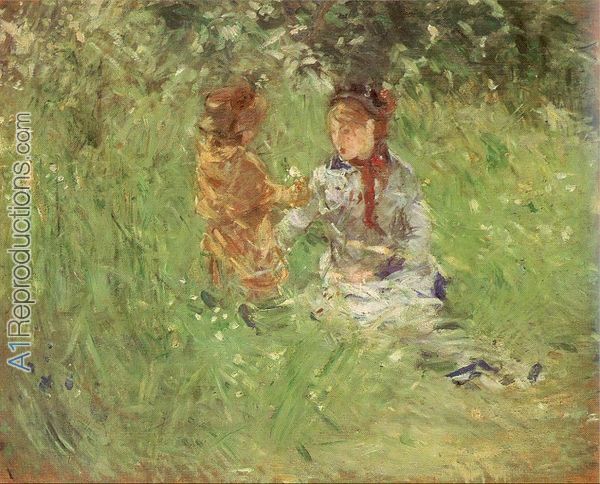 600x484 Woman And Child In The Garden - Woman In Garden Painting