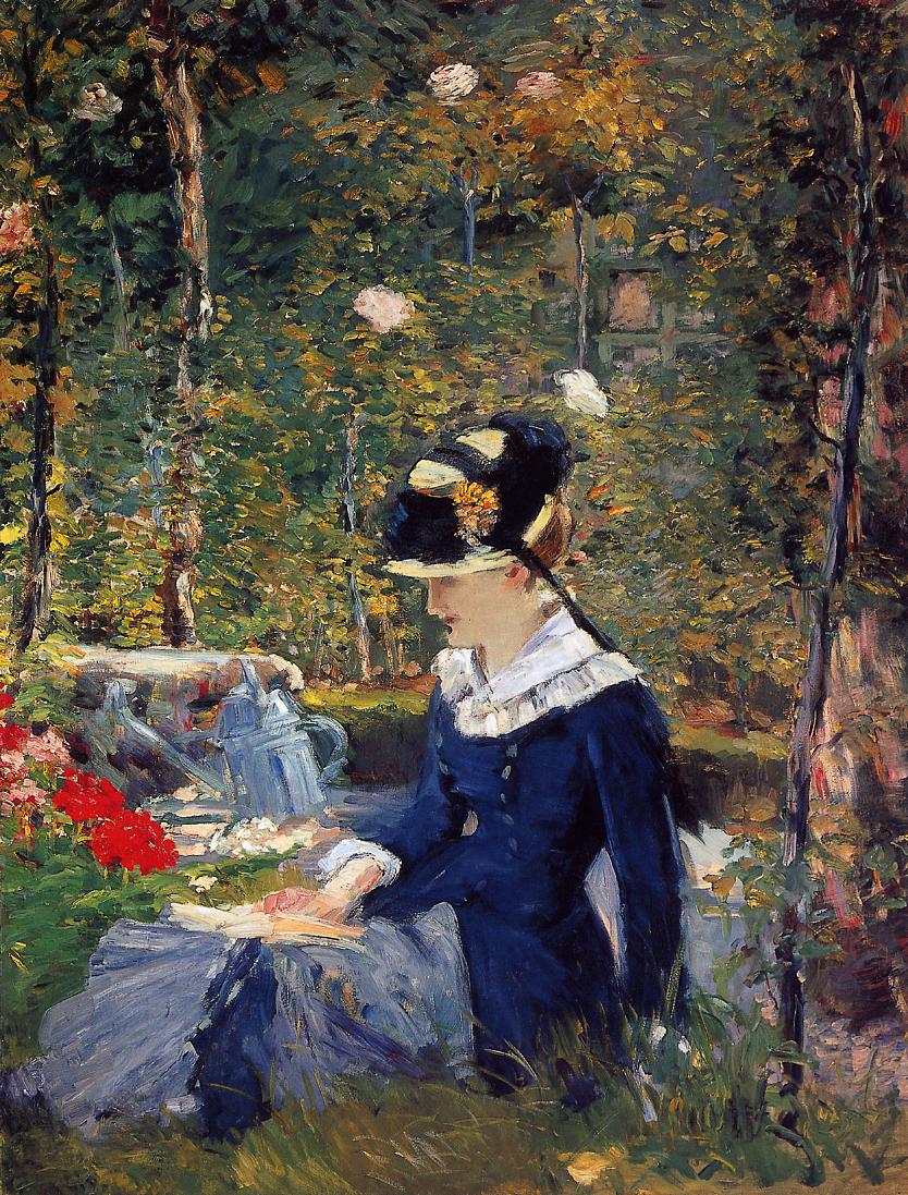 834x1097 Young Woman In The Garden 1880 Painting Edouard Manet Oil Paintings - Woman In Garden Painting
