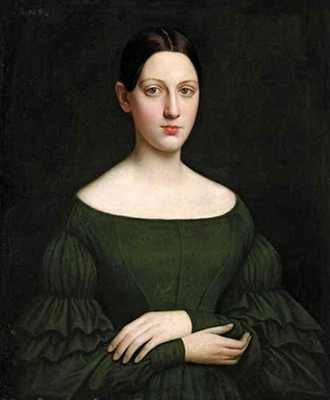 462x561 It's About Time Louisiana Paintings By French Born Jacques - Woman In Green Dress Painting