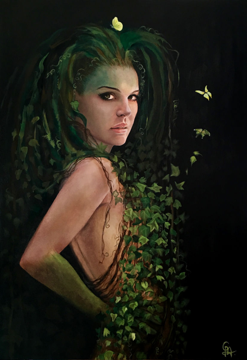 826x1200 Ivy (Annick Goeke) - Woman In Green Painting