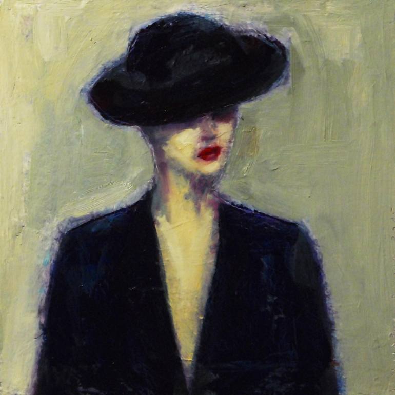 770x770 Saatchi Art A Woman In A Hat Ii Painting By Anna Zawadzka Dziuda - Woman In Hat Painting