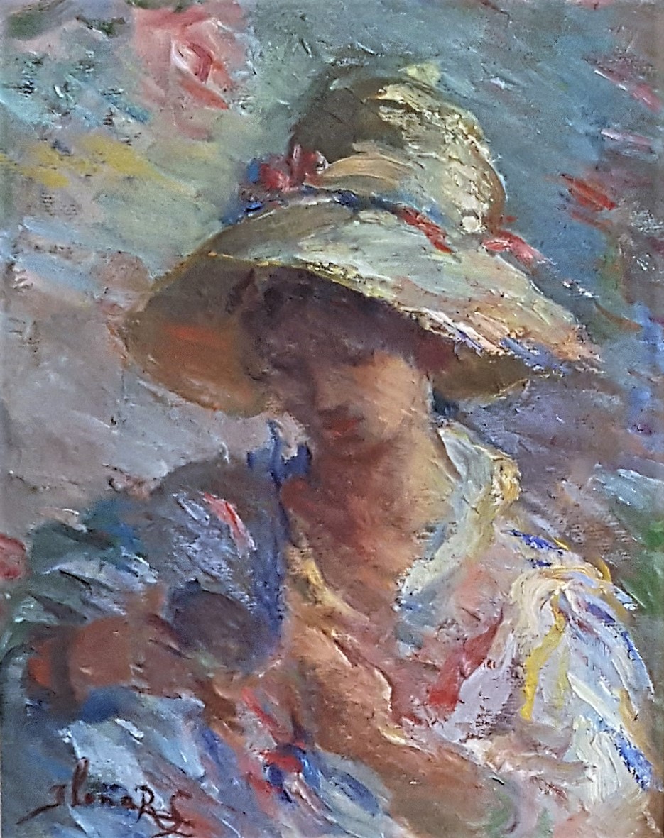 935x1181 Woman With Hat - Woman In Hat Painting