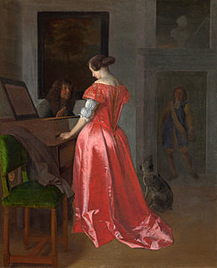243x300 Woman Playing Piano Paintings Fine Art America - Woman In Red Dress Playing Piano Painting