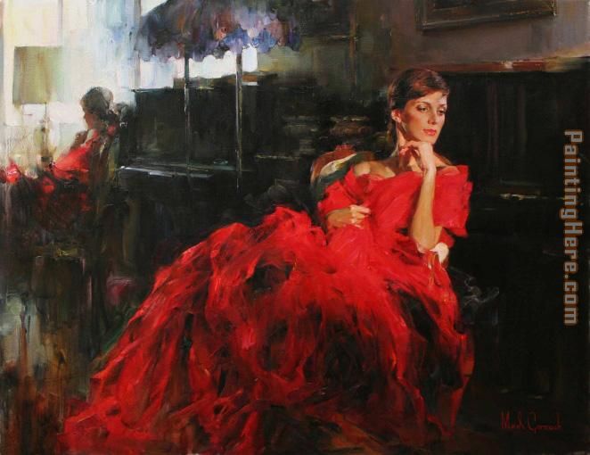 662x510 Garmash Woman In Red Painting Anysize 50% Off - Woman In Red Painting