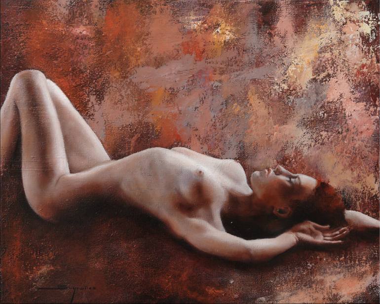 770x616 Saatchi Art Woman In Red Painting By Jordi Sugranes - Woman In Red Painting