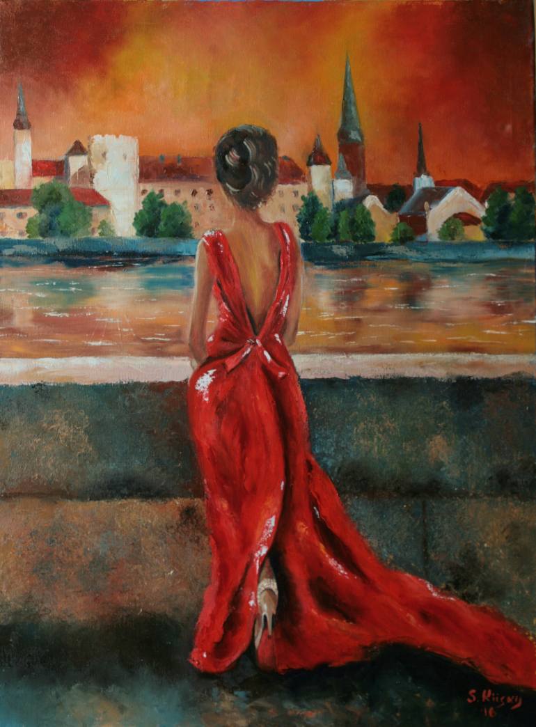 Woman In Red Painting at Explore collection of Woman In Red Painting