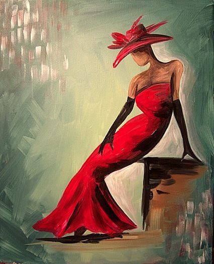 426x527 95 Best Images On Art Nouveau, Art Deco - Woman In Red Painting