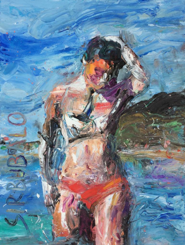 770x1022 Saatchi Art Woman In Sea Painting By Alen Sirbubalo - Woman In The Water Painting