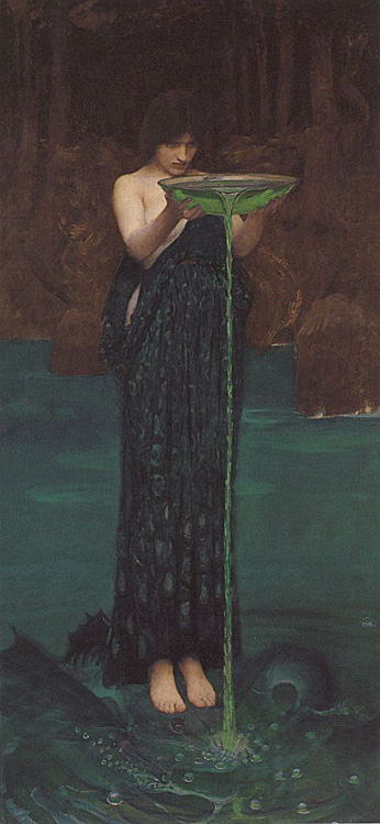 346x749 John William Waterhouse - Woman In The Water Painting