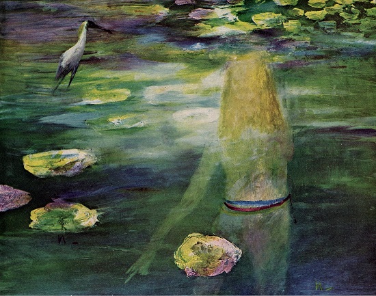 550x433 90. Woman In Lagoon - Woman In Water Painting