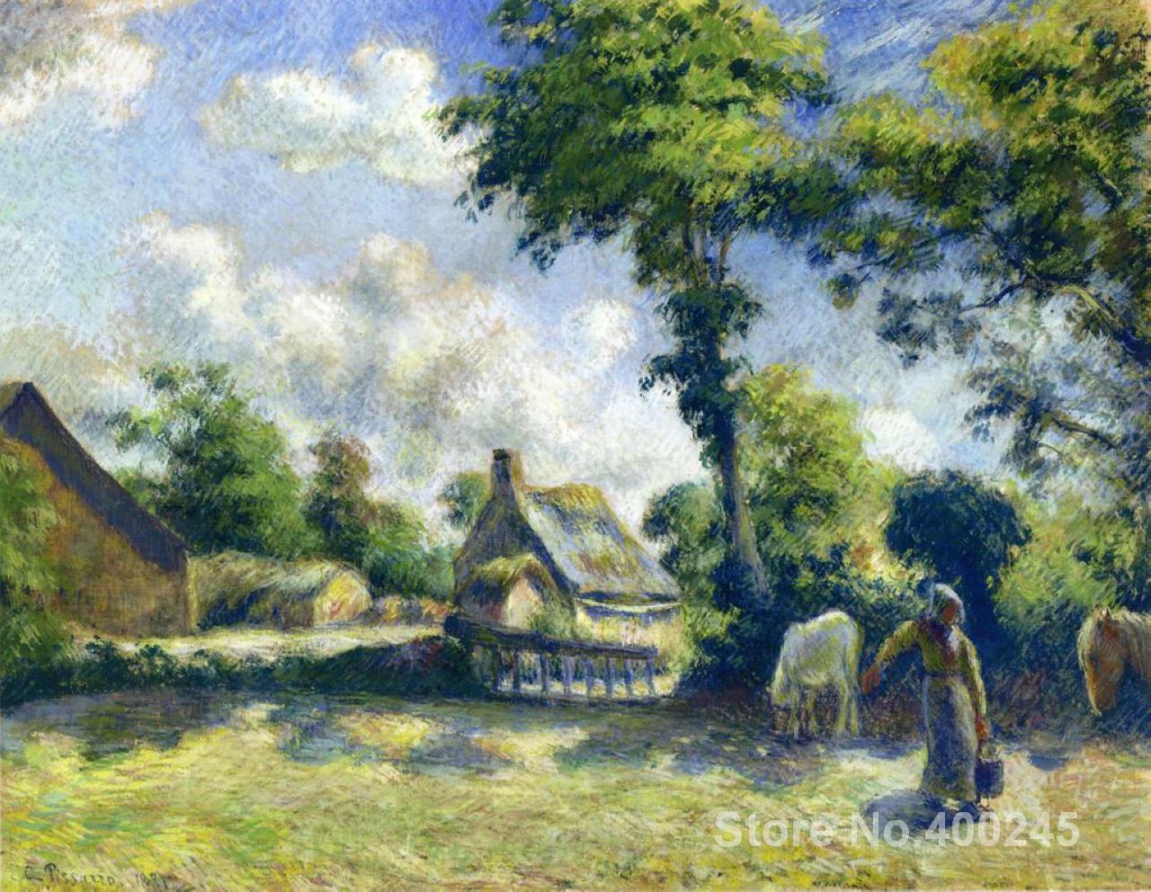 1280x992 Artwork Of Camille Pissarro Landscape - Woman In Water Painting