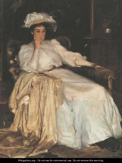 493x660 Portrait Of A Woman In White - Woman In White Painting