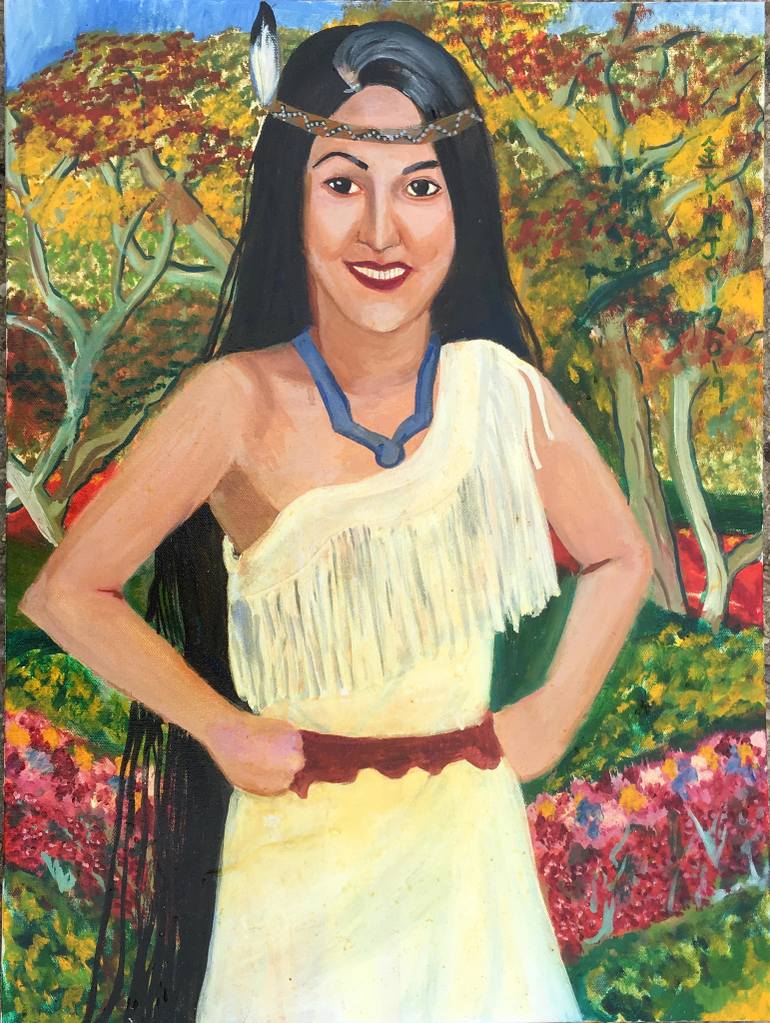 770x1023 Saatchi Art Indian Woman In White Painting By Jayce Kim - Woman In White Painting