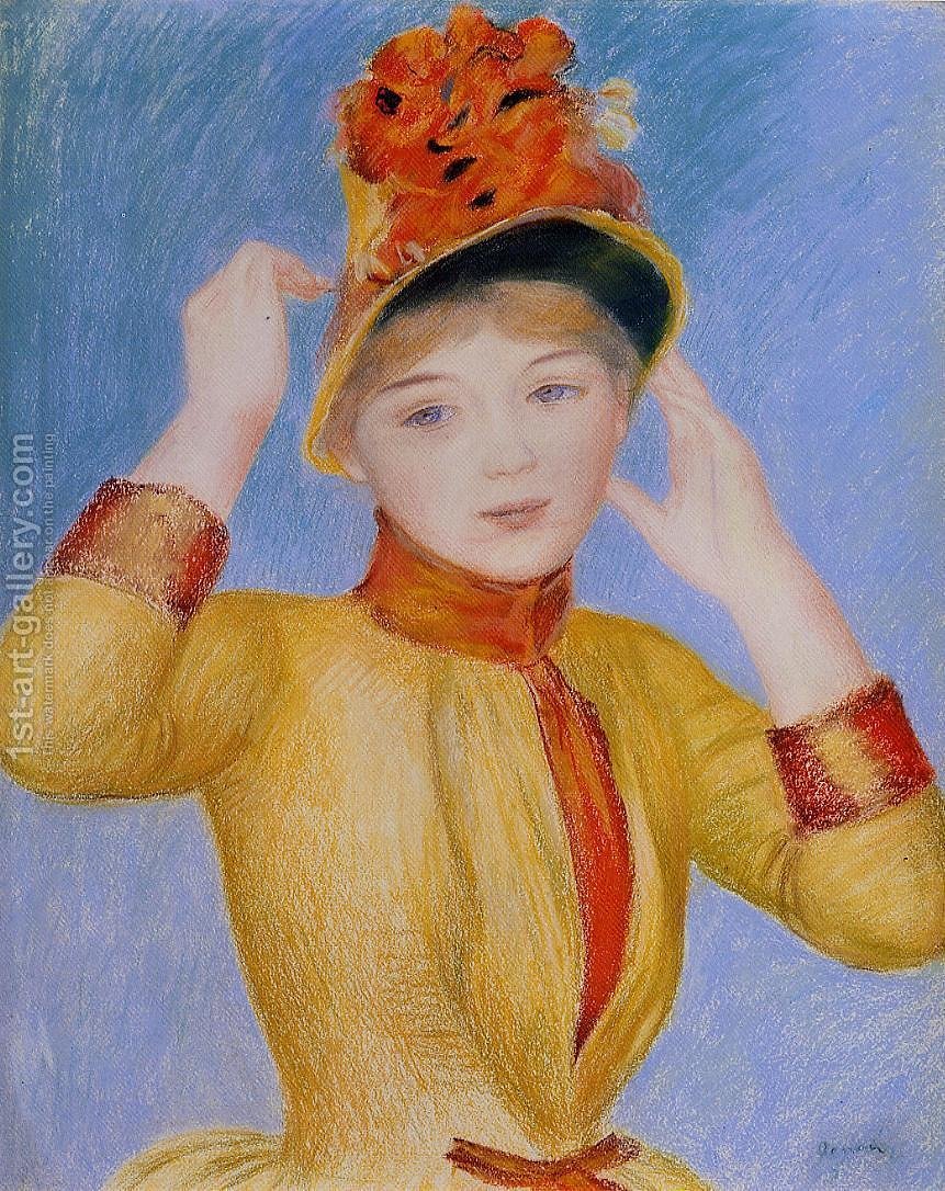 861x1086 Bust Of A Woman Aka Yellow Dress Pierre Auguste Renoir - Woman In Yellow Dress Painting