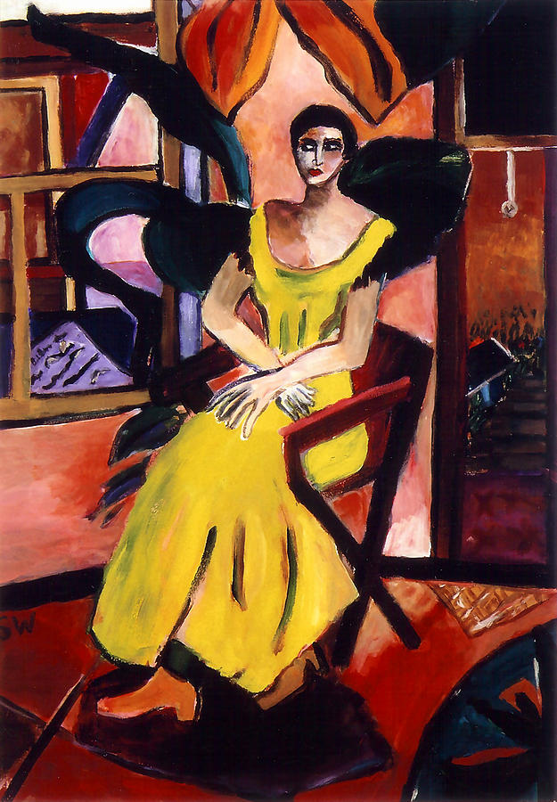 625x900 Woman In Yellow Dress Painting By Sarah Whitecotton - Woman In Yellow Dress Painting