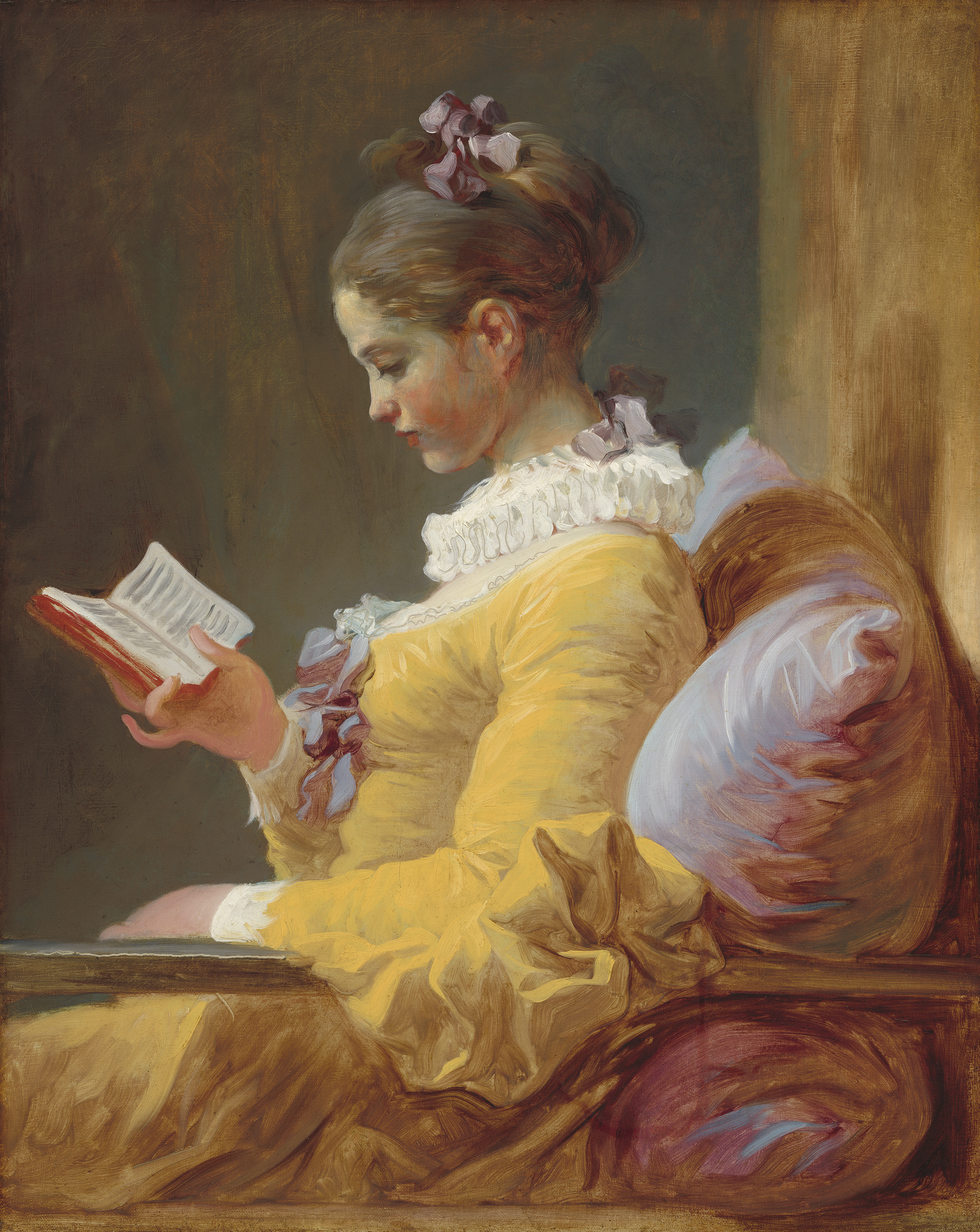 3182x4000 A Young Girl Reading - Woman In Yellow Dress Painting