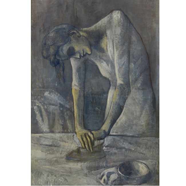 650x650 Pablo Picasso, Woman Ironing (La Repasseuse), 1904, 16 X 20 - Woman Ironing Painting