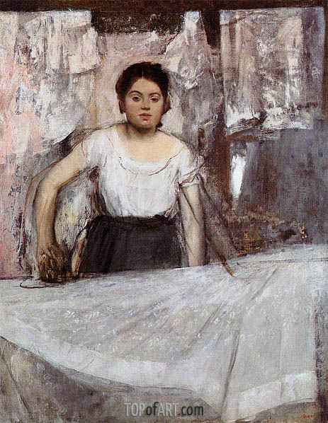 463x598 Woman Ironing (The Laundress) Degas Painting Reproduction 2820 - Woman Ironing Painting