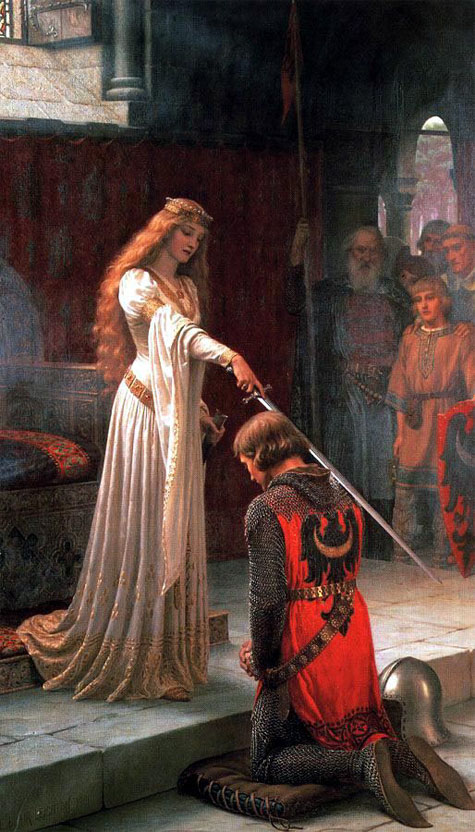 475x832 The Accolade By Edmund Blair Leighton Rod Collins - Woman Knighting Man Painting