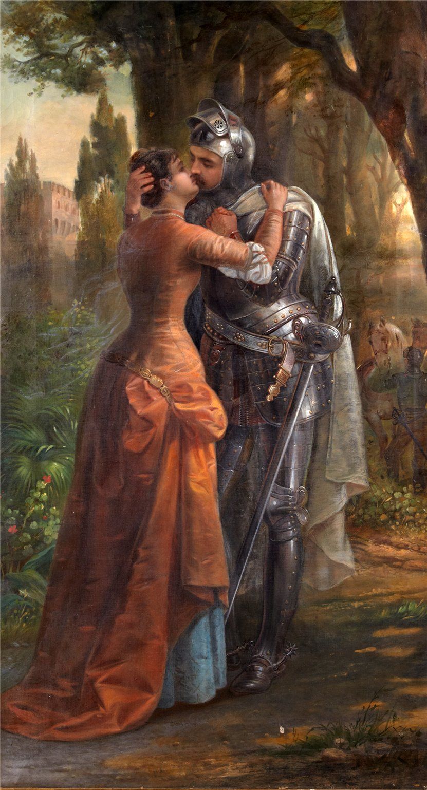 831x1538 Knight And Fair Lady Castles, Knights And Ladies - Woman Knighting Man Painting