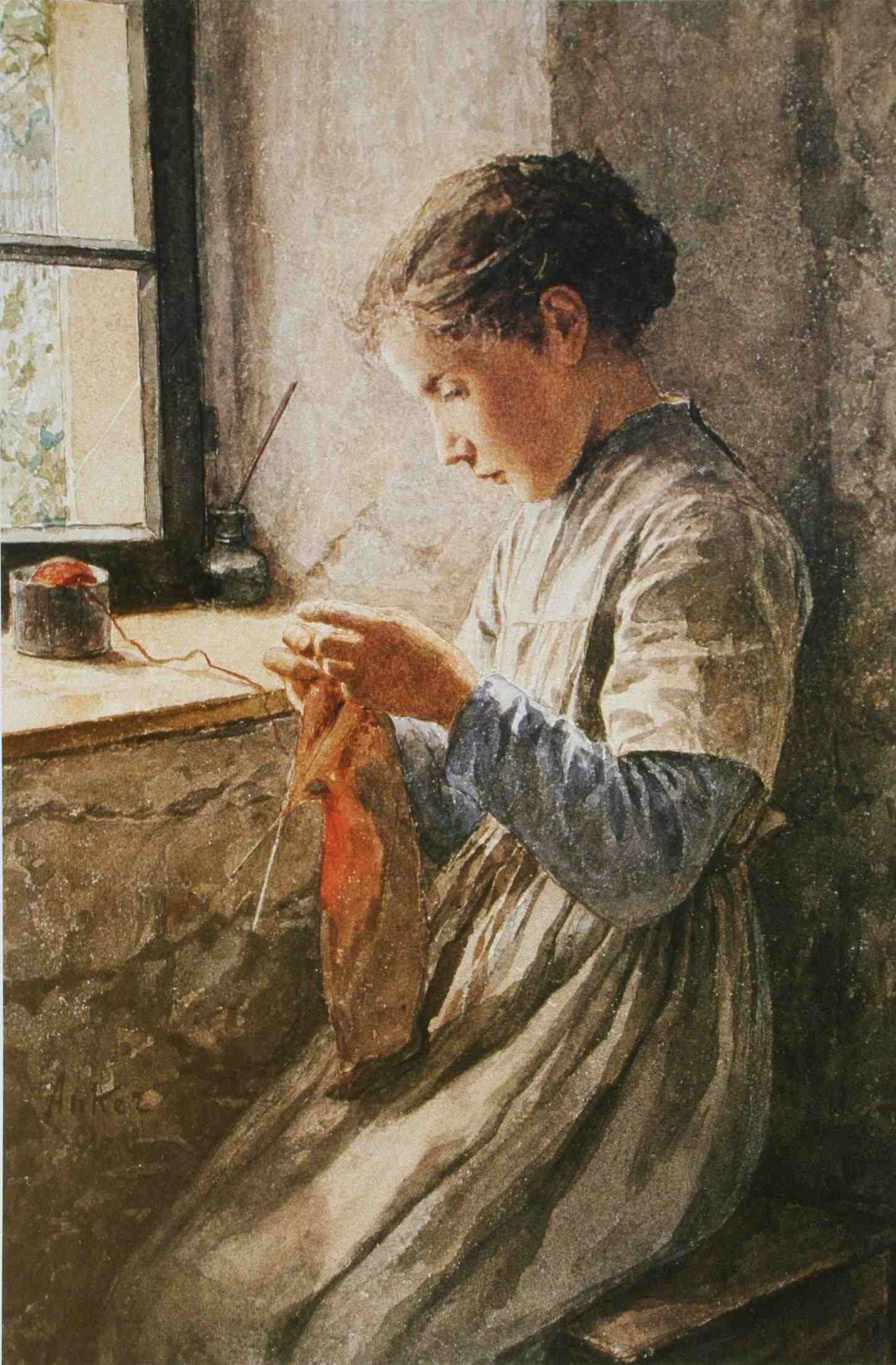 Woman Knitting Painting at Explore collection of