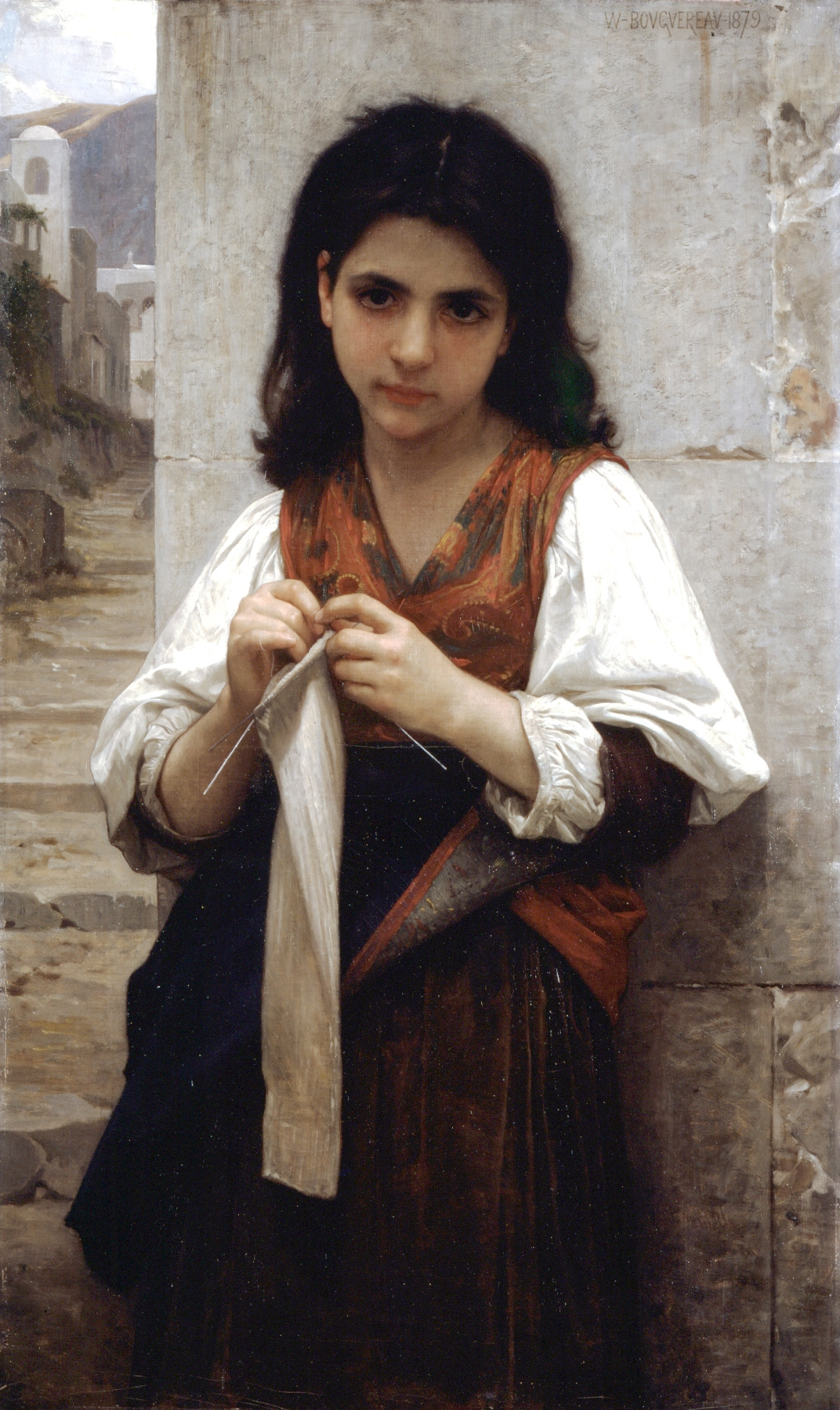 1161x1949 Filewilliam Adolphe Bouguereau (1825 1905) - Woman Knitting Painting
