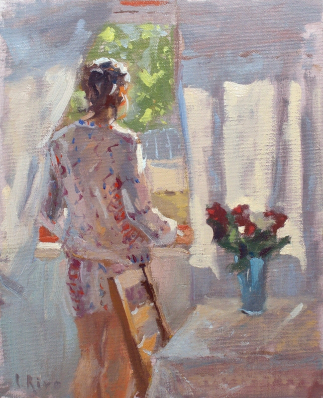 649x800 Lena Rivo's Painting Blog Woman By The Window - Woman Looking Out The Window Painting
