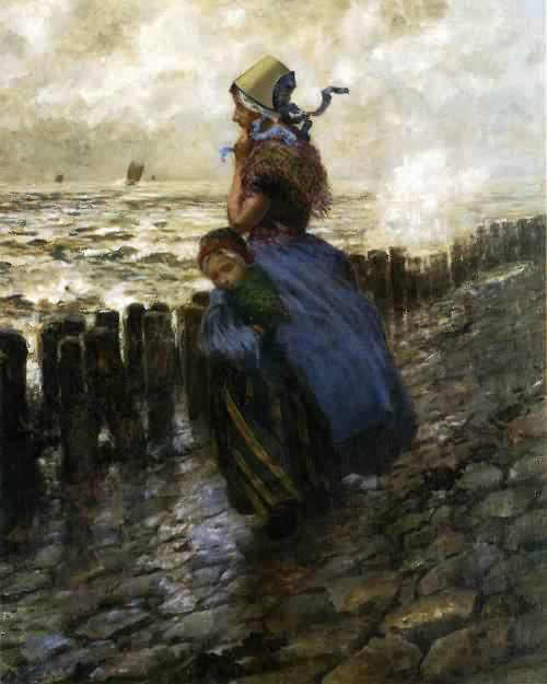 500x625 George Hitchcock Oil Paintings Reproductions On Artclon George - Woman Looking Out To Sea Painting