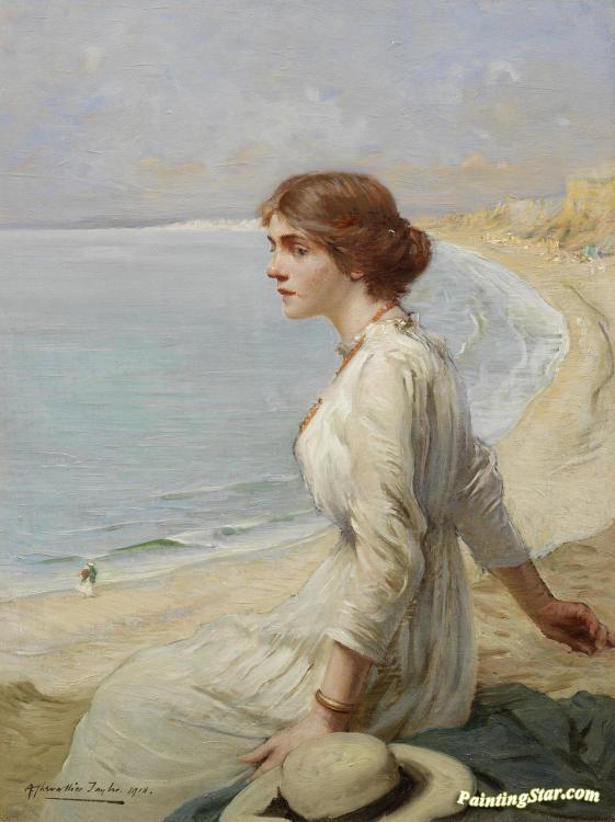 Woman Looking Out To Sea Painting at PaintingValley.com | Explore ...