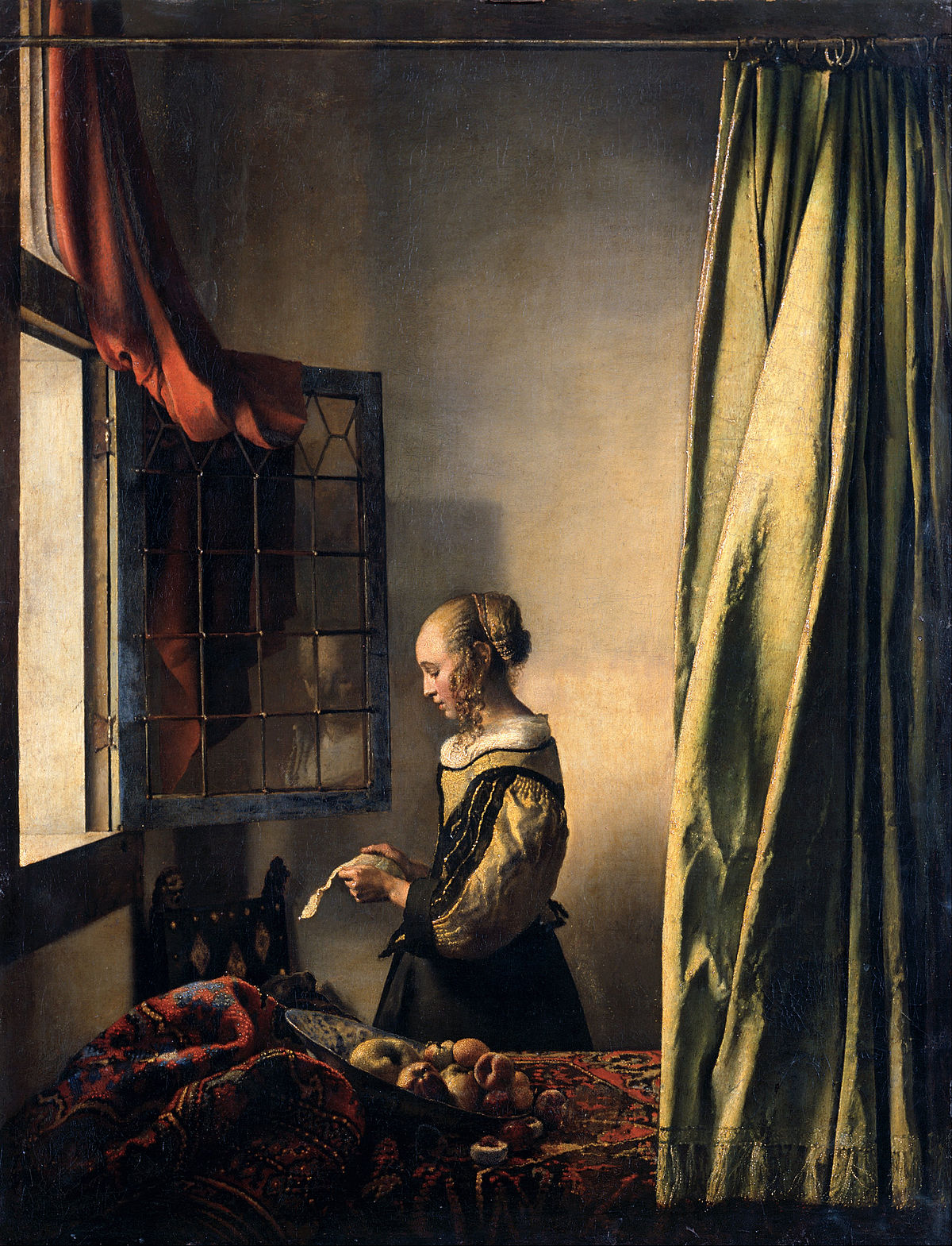 1200x1569 Girl Reading A Letter - Woman Looking Out Window Painting