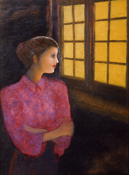 442x600 Woman Looking Outside Window Ivan Baron Web Art Museum - Woman Looking Out Window Painting