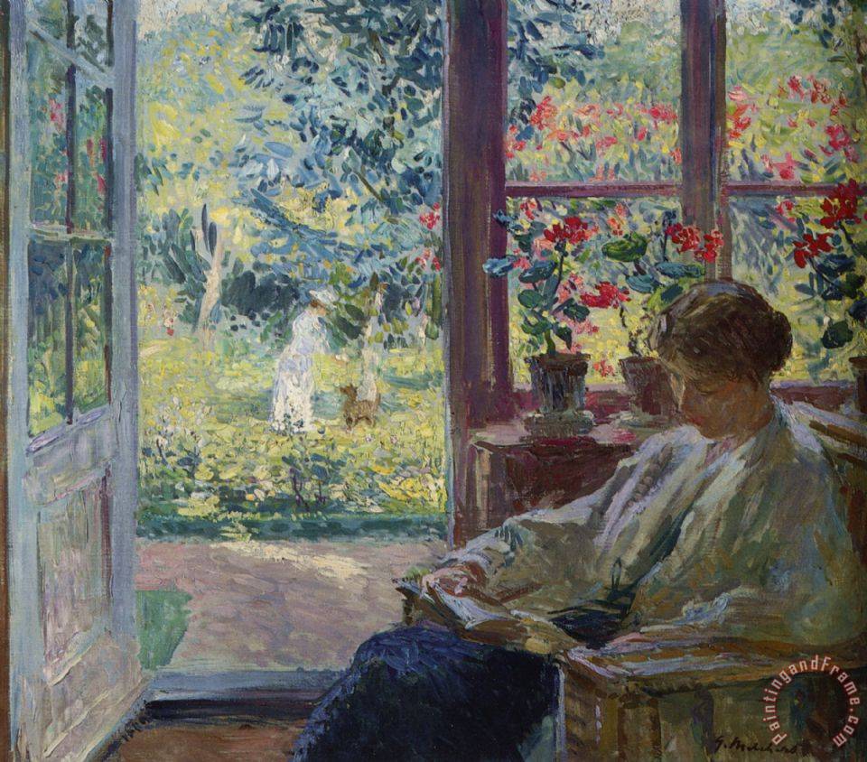 960x844 Gari Melchers Woman Reading By A Window Painting - Woman Looking Out Window Painting