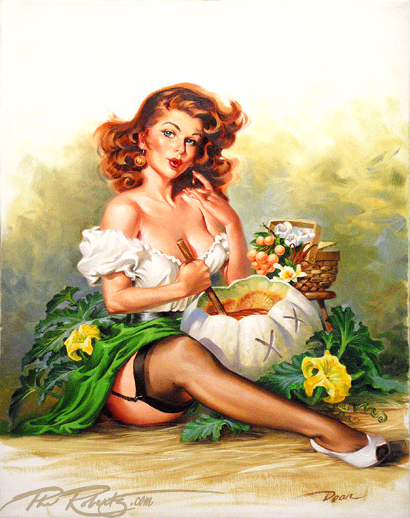 599x756 Shop For Art Phil Roberts Art - Woman Lounging Painting