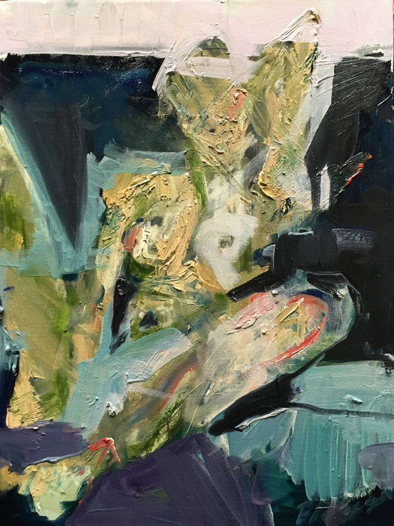 770x1027 Saatchi Art Untitled Woman Lounging With Legs In Butterfly - Woman Lounging Painting