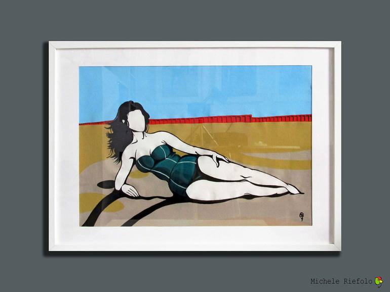770x578 Saatchi Art Woman Lying Down Painting By Michele Riefolo - Woman Lying Down Painting
