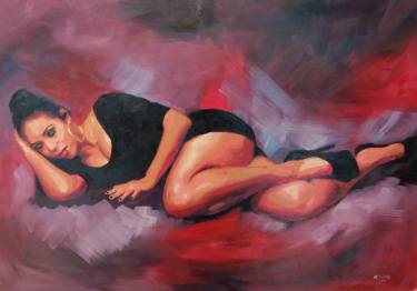 375x262 Woman Lying Down Paintings For Sale Saatchi Art - Woman Lying Down Painting