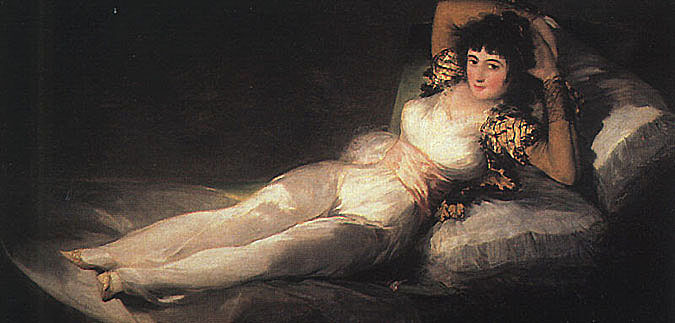 675x323 Francisco De Goya - Woman On Couch Painting