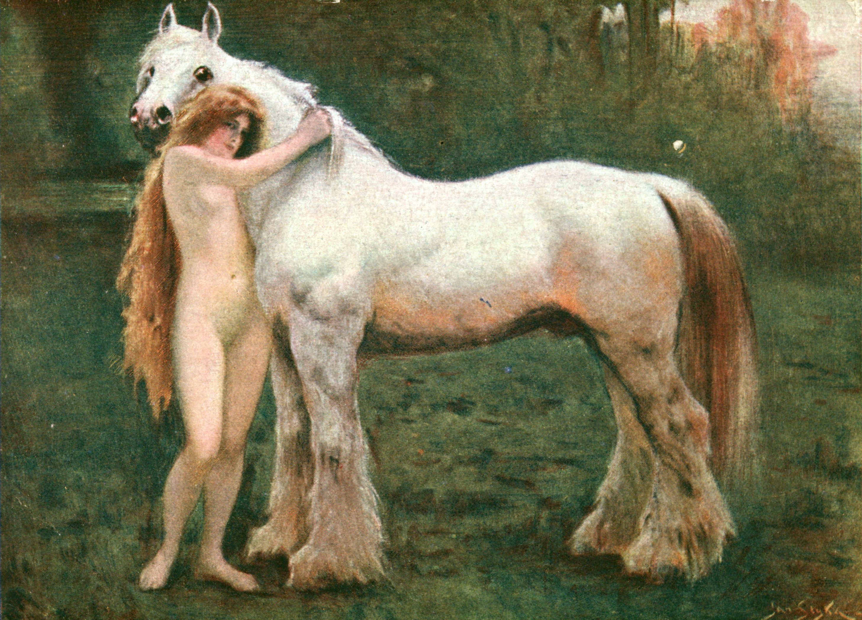 2913x2095 Filewoman With Horse.jpg - Woman On Horse Painting