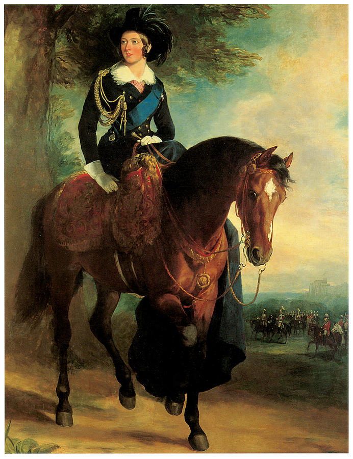 692x900 Portrait Of Queen Victoria On Horseback Painting By Francis Grant - Woman On Horse Painting