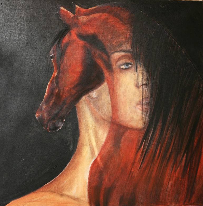 770x783 Saatchi Art Woman Horse Painting By Chiara Morandi - Woman On Horse Painting