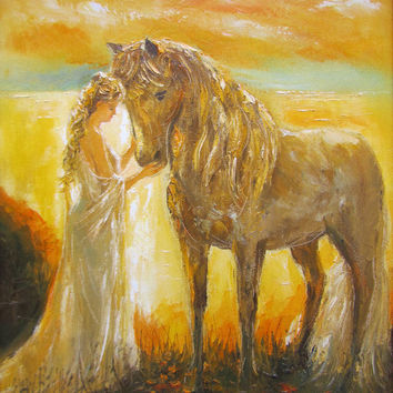 354x354 Shop Fine Art Horse Paintings On Wanelo - Woman On Horse Painting