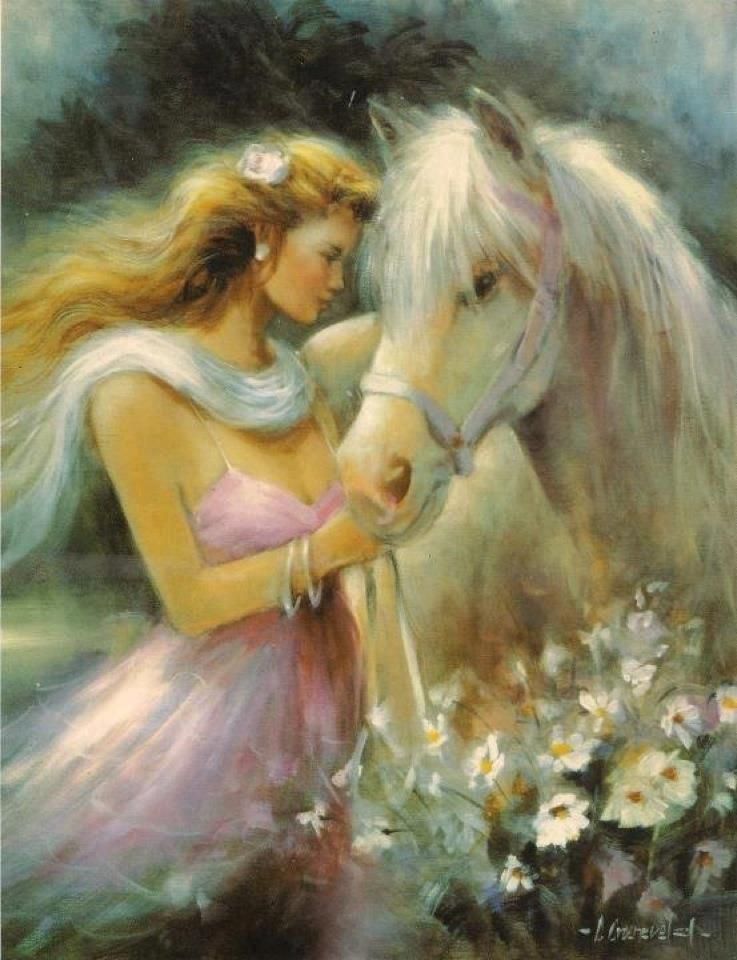737x960 Woman With Horse Oil Painting Paintings Horse, Oil - Woman On Horse Painting