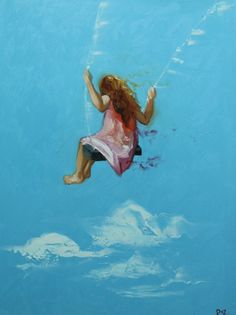 236x315 Rozart Push Me Higher Swings, Portraits And Oil - Woman On Swing Painting