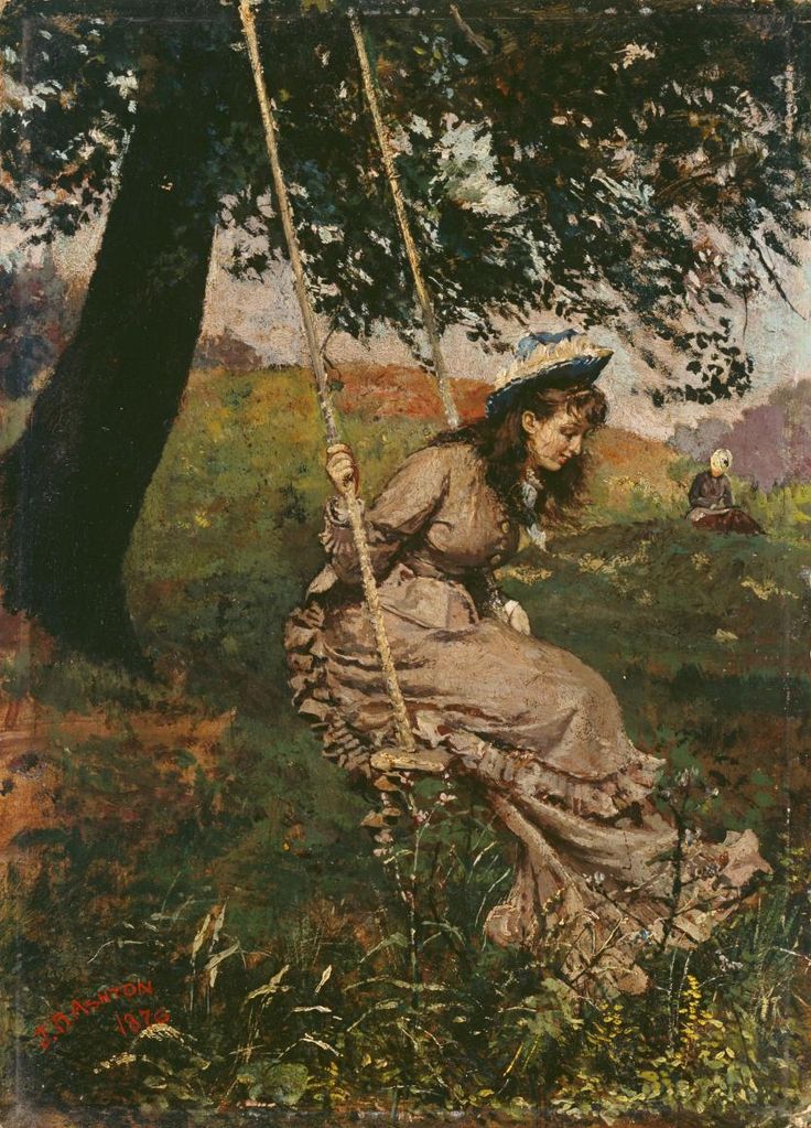 736x1023 The 68 Best Escarpolettes Images On Swings, Chair - Woman On Swing Painting