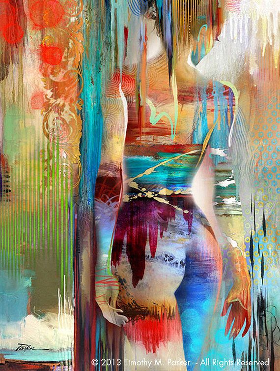 570x754 Abstract Figure Fine Art Paper Print Figure Painting - Woman Painting Abstract